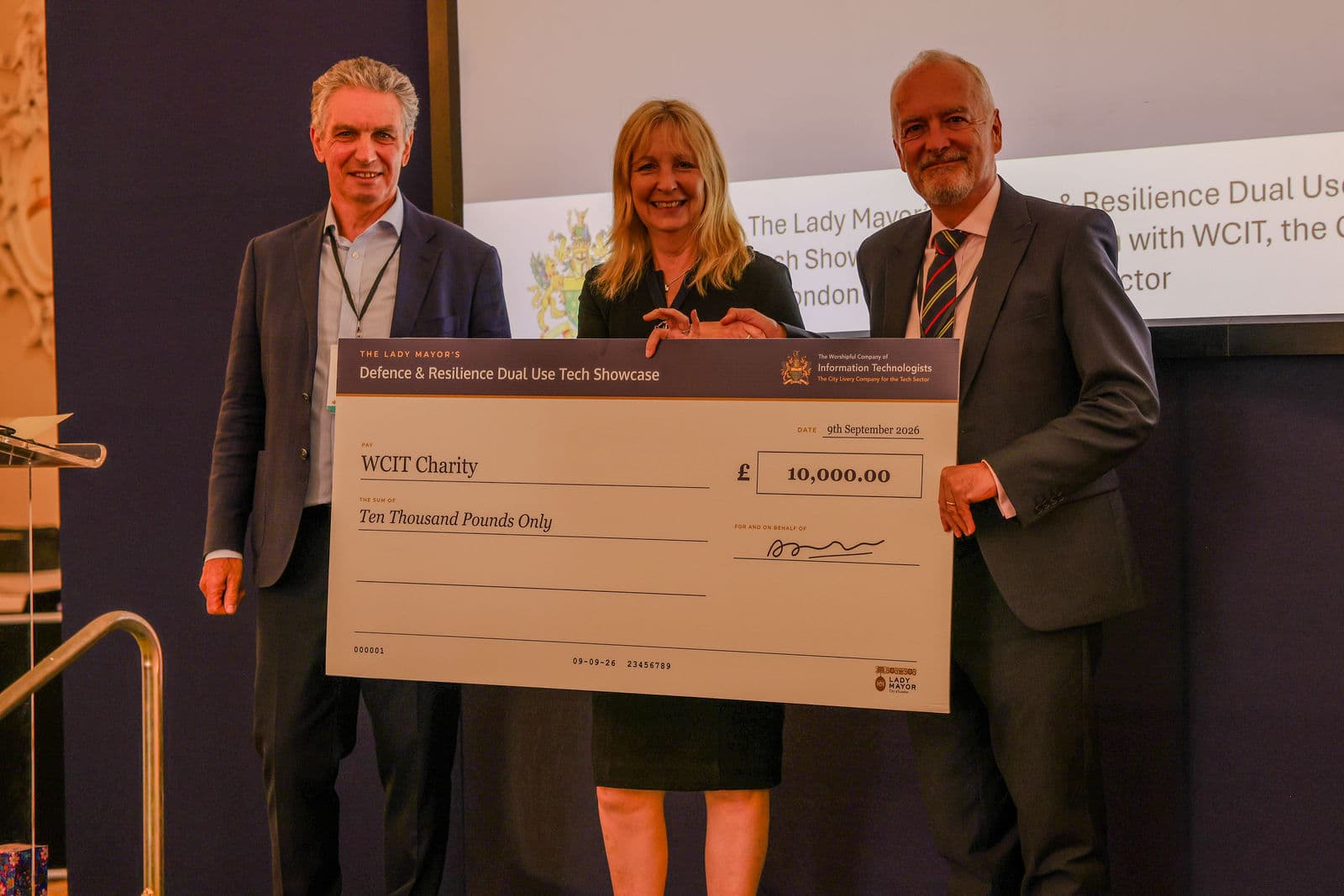 Cheque presentation to The Lady Mayor's Appeal